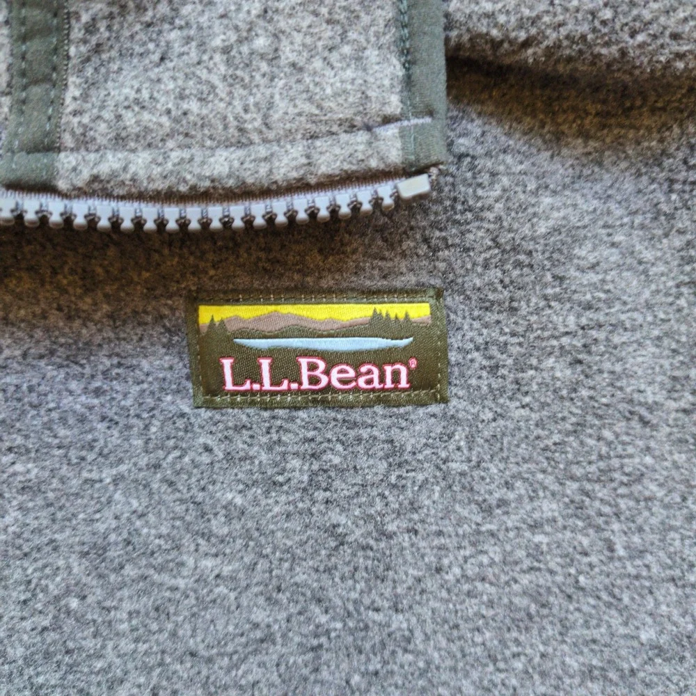 LL Bean Fleece Vest Grey Mountain Classic Full Zip Recycled Mens L.L. Medium REG